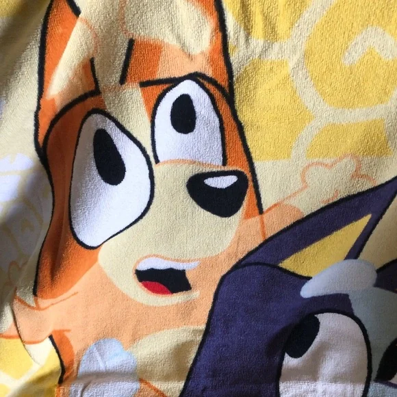 Cartoon Animal Print Beach Towel in Yellow, Orange, Purple