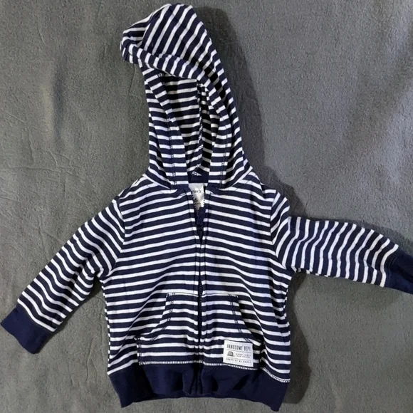 Baby boys blue striped Carter's hooded lightweight jacket‎ 6 months
