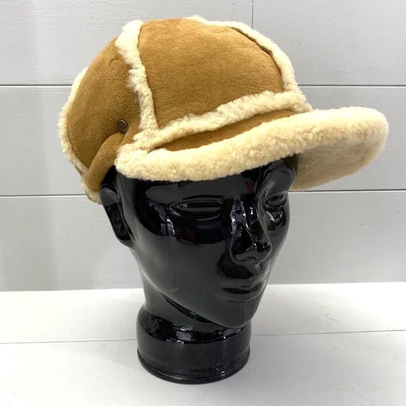 UGG Australia Shearling Suede Hat Unisex One Size Chestnut Brown Winter Cap