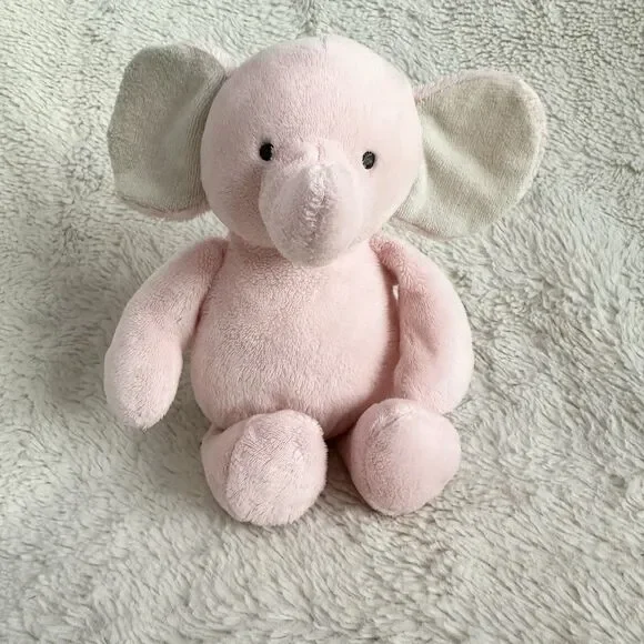 Carters Just One You Pink Elephant Plush Rattle 8