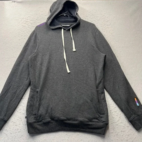 TravisMathew Mens M Gray Paytient Logo Modal Blend Fleece Pullover Hoodie 1968