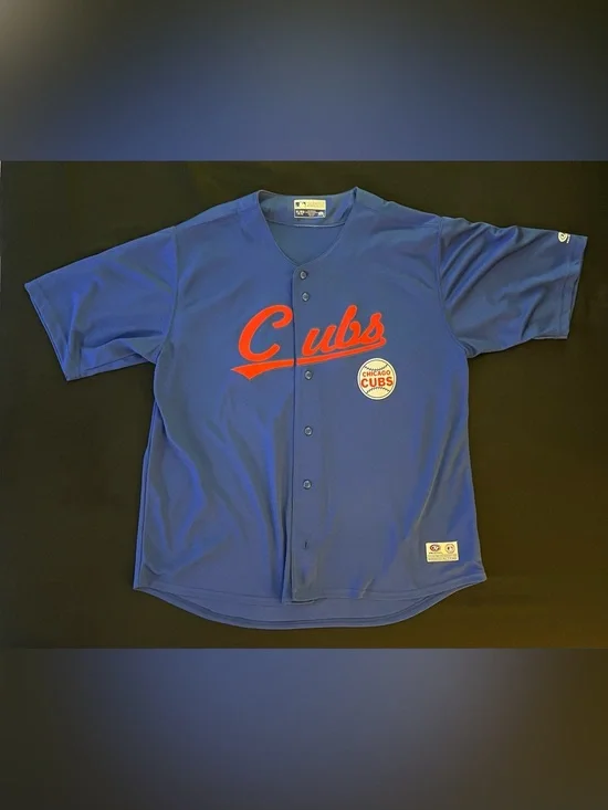 Vintage 90s Chicago Cubs Baseball Jersey True Fan 1995 REQ 170278 Blue Men's