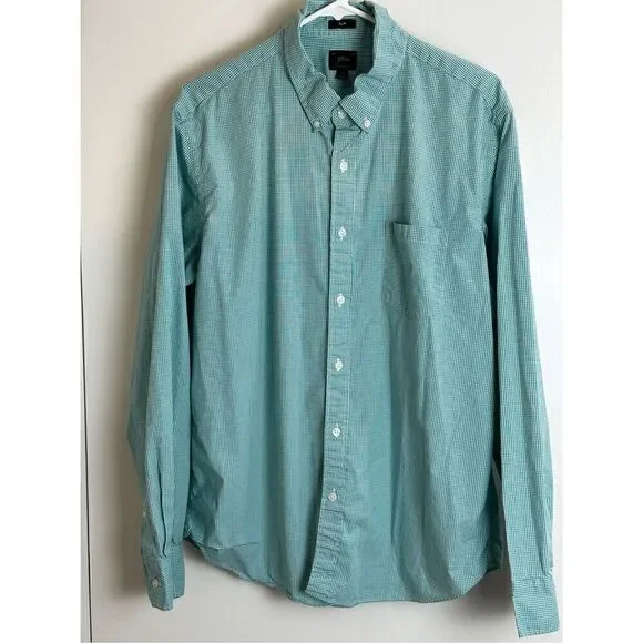 J Crew men’s turquoise and white Slim XL button down shirt