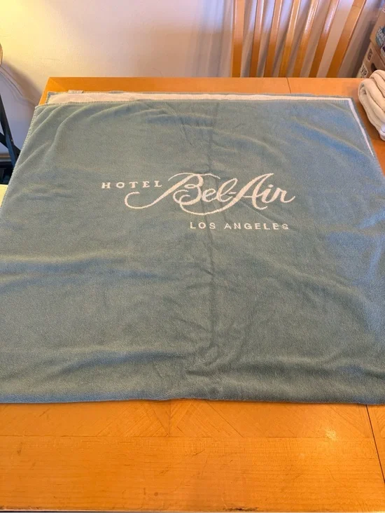 Vintage Hotel Bel-Air Los Angeles Swan Logo Bath Towel 35x65