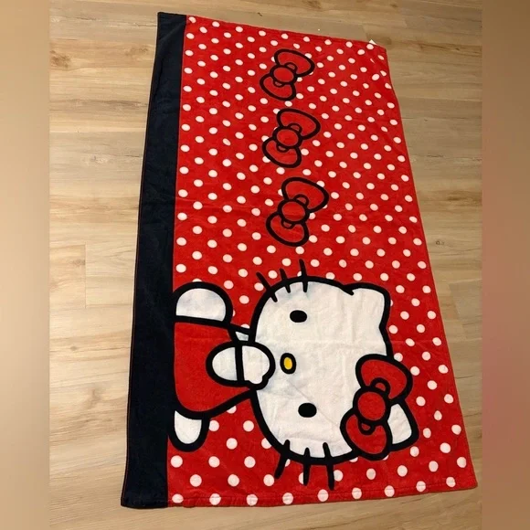 Red Bows Hello Kitty Oversize 100% Cotton Beach Towel 34