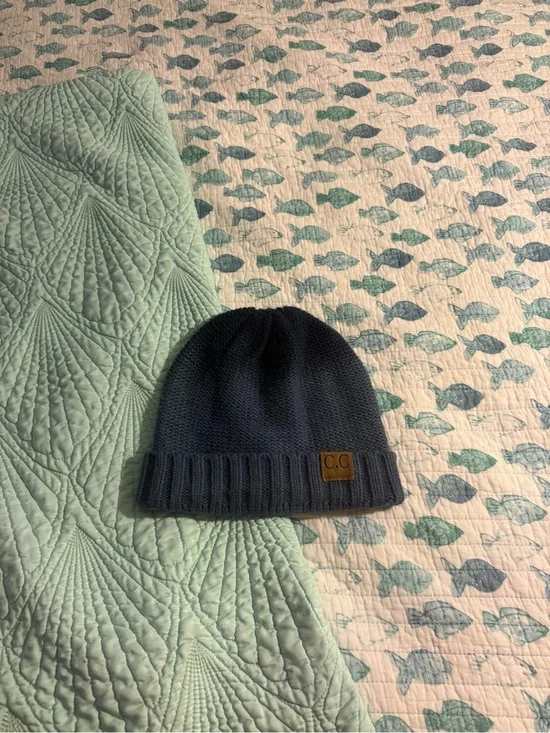 C.C Blue Knit Cuffed Beanie