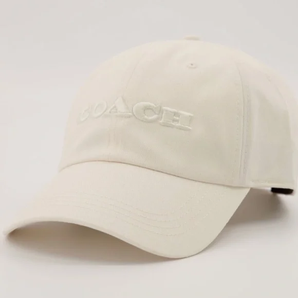 COACH UNISEX 🧢 EMBROIDERED BASEBALL SPOET RED BALLER HAT CAP CHALK🧢
