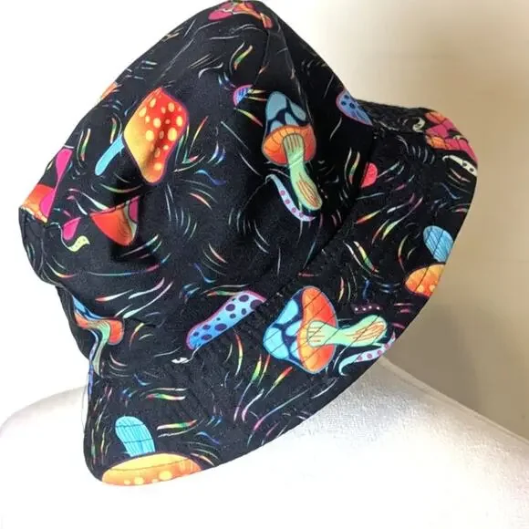 Mushroom 🍄 Novelty Buckhead Hat Artsy Hippie ✌🏻 One Size Unisex