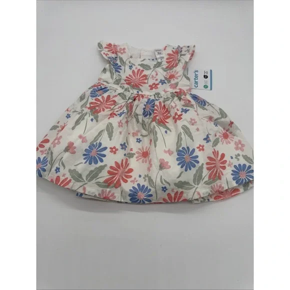 Carters Ivory With‎ Flowers 9 Month Baby Dress  Brand New