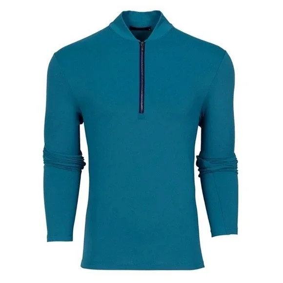Greyson Siasconset 1/4 Zip‎ Pullover Shirt Golf Performance Fiddle Teal Blue XXL