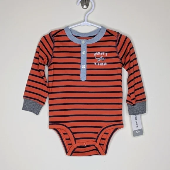 NWT Carter's Mommy's Wingman Long Sleeve Bodysuit 12m