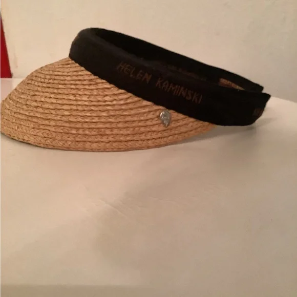Don’t buy on hold Helen Kaminski Bianca raffia straw visor hat one size