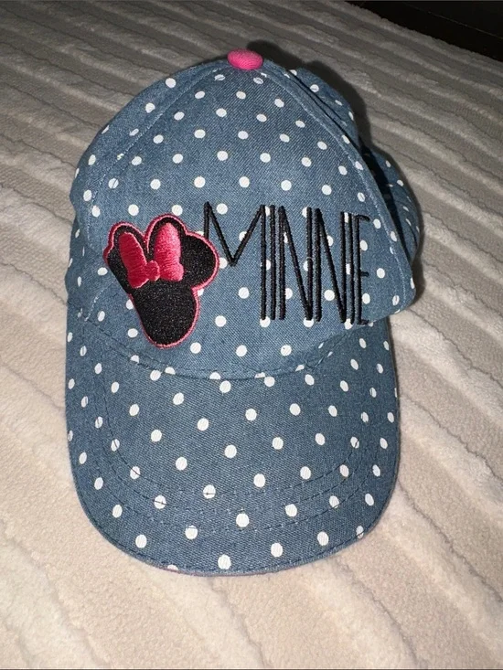Disney Blue Polka Dot Minnie Baseball Cap with Pink Accents