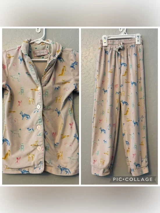 Sweethoney multicolored dog print two piece pajama set size 5