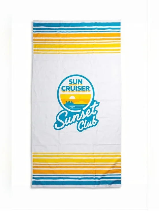 New Unopened Sun Cruiser Sunset Club Beach Towel. 1st Picture From Promo Site