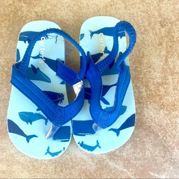 Carter’s Toddler Blue Sharks Flip Flops