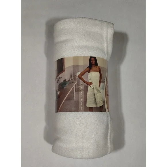 Blue Star Clothing Company White Loop Terry Towel Wrap One Size Fits Most Spa