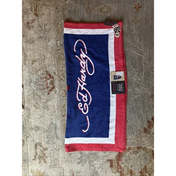 AUTHENTIC USA Flag ED HARDY 100% COTTON BEACH TOWEL, 36