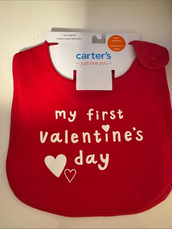 Carter's Red 'My First Valentine's Day' Baby Bib