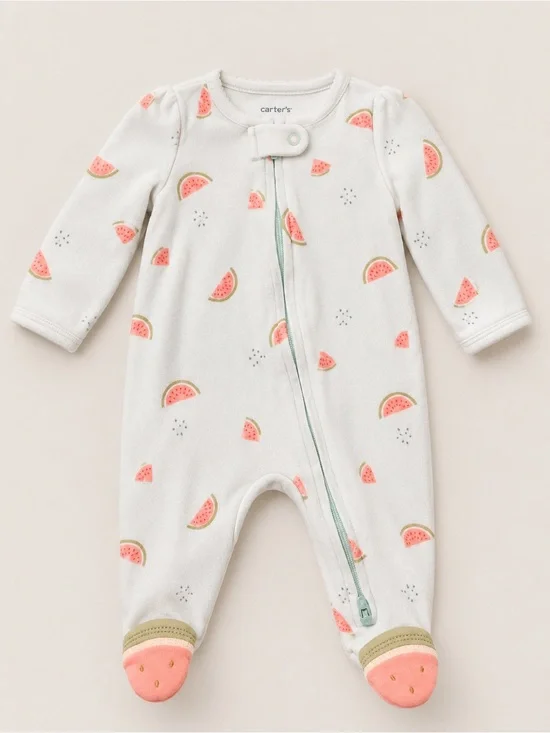 Carter’s - Double Zipper Sleeper W/ Watermelon Print (Cotton) - 3M