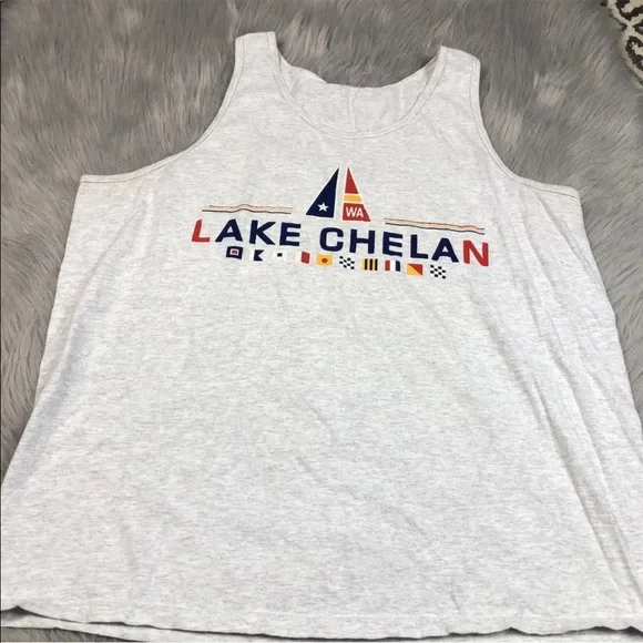 Vintage Lake Chelan Eastern Washington Gray Sail Novelty Tank Top