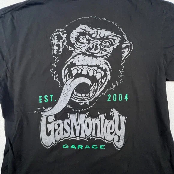 Gas Monkey Garage T-Shirt Mens 2XL Black Graphic Logo Crew Neck Fast N Loud Tee