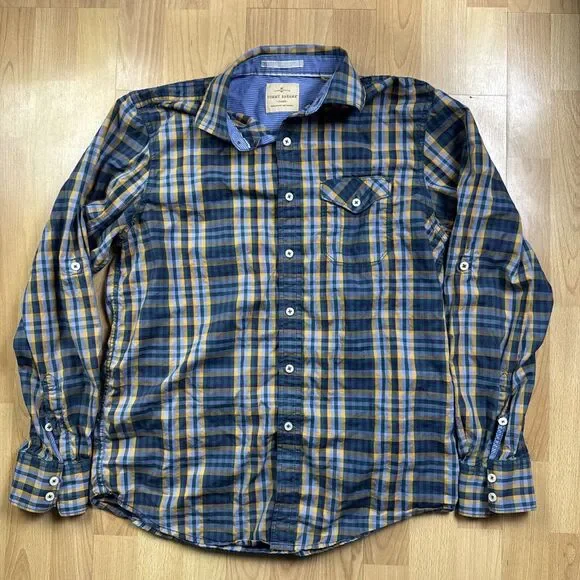 Tommy Bahama Long Sleeve‎ Colorful Button Up Shirt Small Cotton Plaid Men Adult