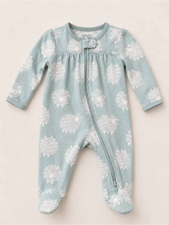 Carter’s - Double Zipper Sleeper W/ Sheep (Cotton) - 3M