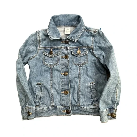 Carter's Kid Denim Jacket Unisex 5 Blue Jean Jacket Classic Light Wash Stretch
