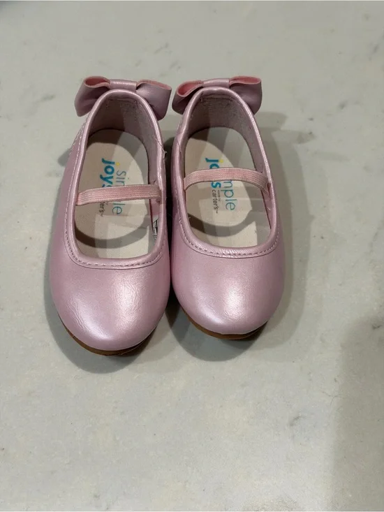 Simple Joys by Carter's Toddler Girls “Ana” Metallic Pink Ballet Flats