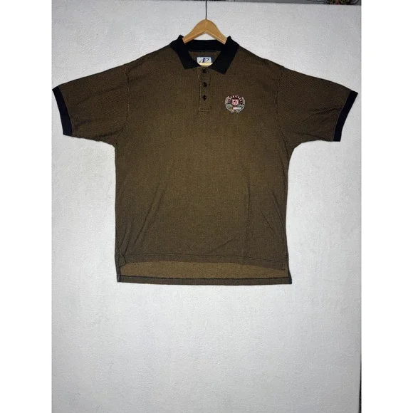 Sz XL NASCAR 50th Anniversary Logo Athletic Polo Shirt Micro Grid 1998‎