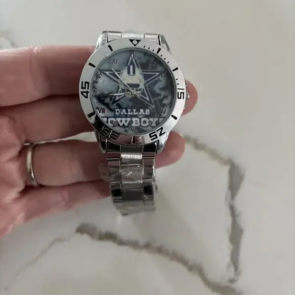 Dallas Cowboys Collectible Stainless Steel Watch New Battery NFL NFC Team Men’s
