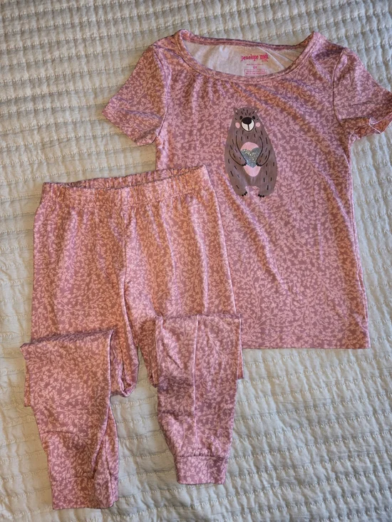 Penelope Mack Pink Bear Graphic Pajama Set