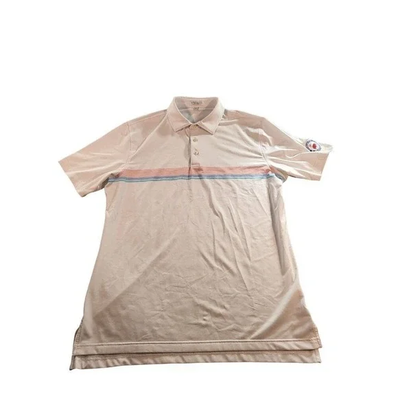 Peter Millar‎ Summer Comfort Polo Men Sz L Striped Buffalo Cup Health Hackers PT