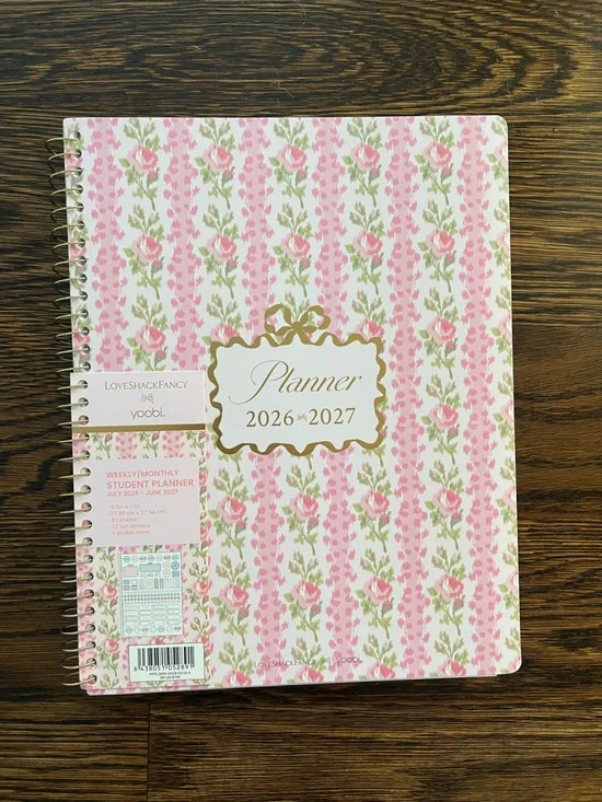 LoveShackFancy x Target - Yoobi Student Planner 8.5X11 Strawberry Macaroon