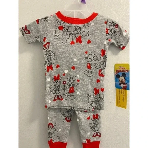 2 piece mickey and minnie mouse pajama 12 months