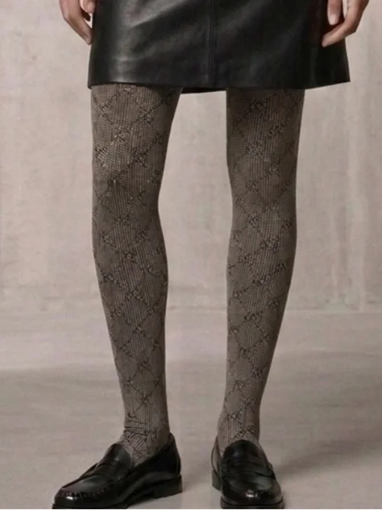 1539. FREE PEOPLE printed tights  Sz S/M NWT $28