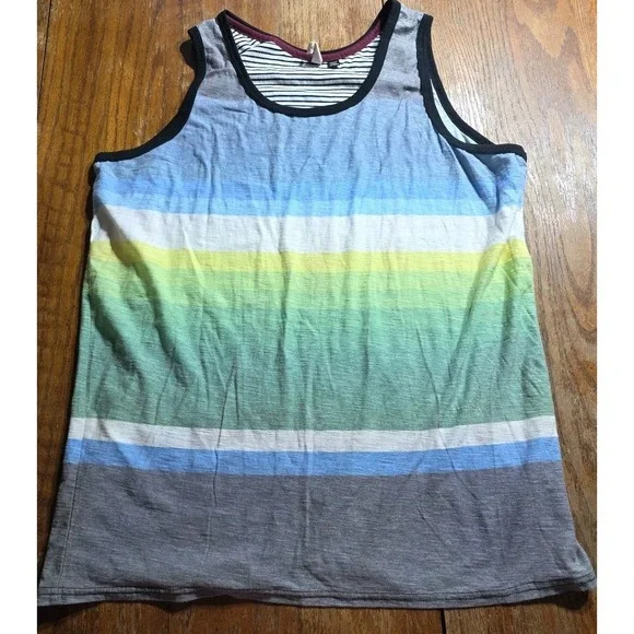 Vintage Univibe Tank Top Mens XXLarge Multicolor Striped Beach Surf Skate‎ Y2K