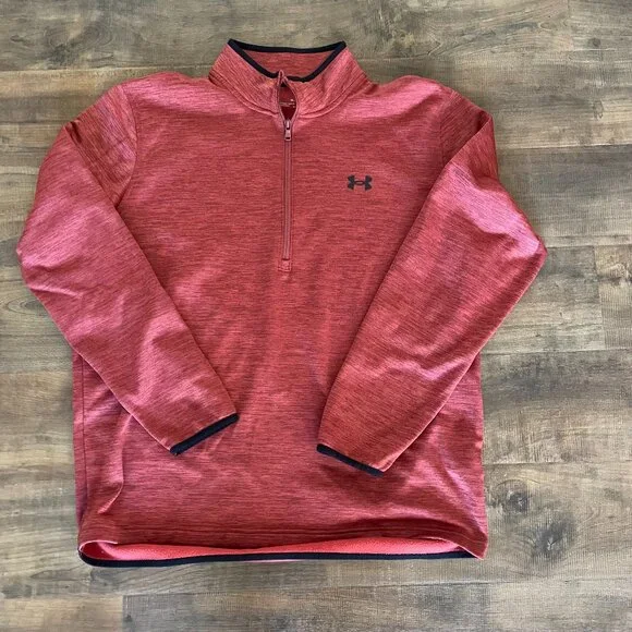 Under‎ Armour ColdGear 1/4 Zip Pullover XL Red Heathered Fleece