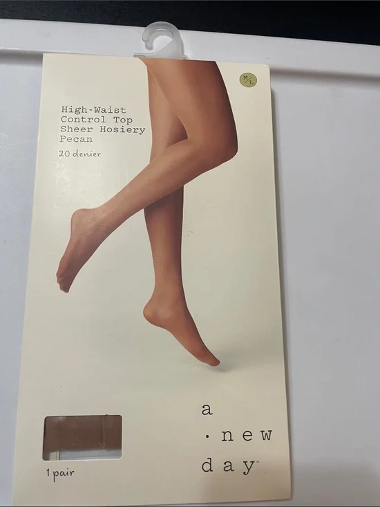 a new day Sheer Hosiery in Pecan Brown brand new still in package size M/L