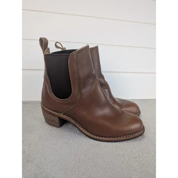 RED WING‎ Heritage Ankle Boots Women 8 B Harriet Chelsea Brown Leather 3390 Heel