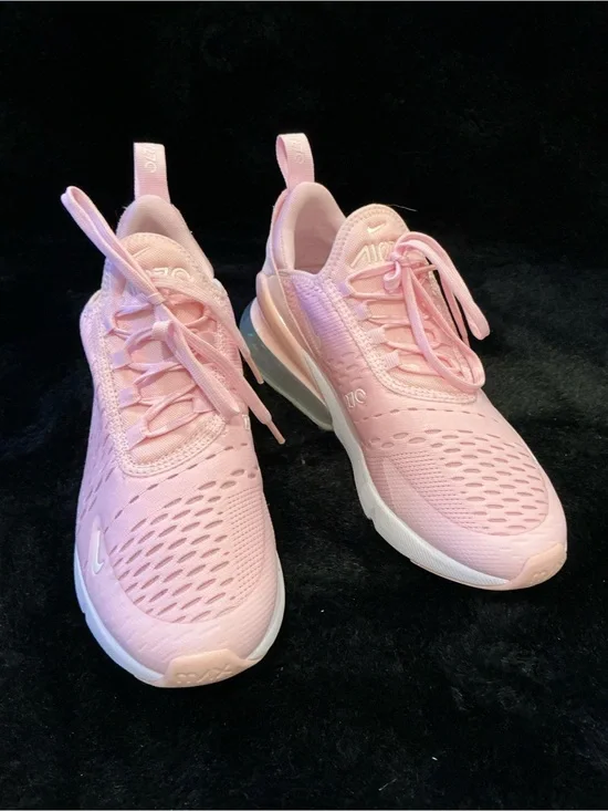 Nike Air Max 270 Pink Breathable Running Sneakers Size 5Y