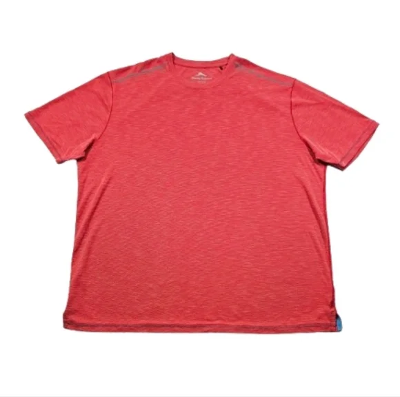 Tommy‎ Bahama Shirt Mens Medium Red Tencel Lyocell Short Sleeve Ventilated