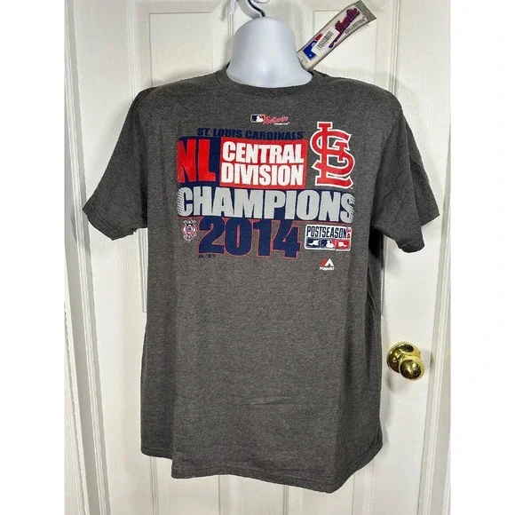 NWT! 2014 MLB Majestic St. Louis Cardinals NL Central Division Champs‎ T-Shirt L