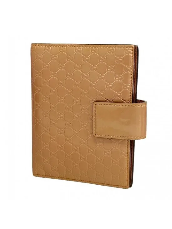 Gucci Notebook Cover Micro Guccissima Enamel Pink Champagne Gold Agenda
