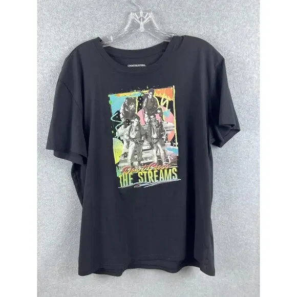 Ghostbusters Don't Cross the Streams Shirt Size XL Black Short Sleeve Tee‎ Retro