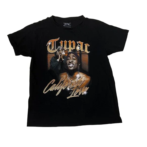 Tupac Shakur‎ California Love Graphic T-Shirt Men's Large Black Bravado Rap Tee