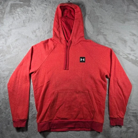 Under‎ Armour Hoodie Mens Large Red Wave Pattern Pullover Sweatshirt LG Sport
