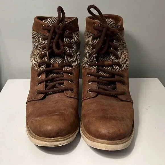 Timberland Women's Brown & Tan Tweed Leather Ankle Boots