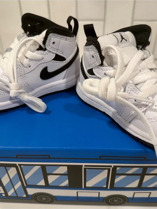 Nike White and Black Toddler High-Top Sneakers